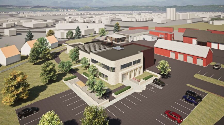 Illustrasjon av ny politistasjon i Verdal